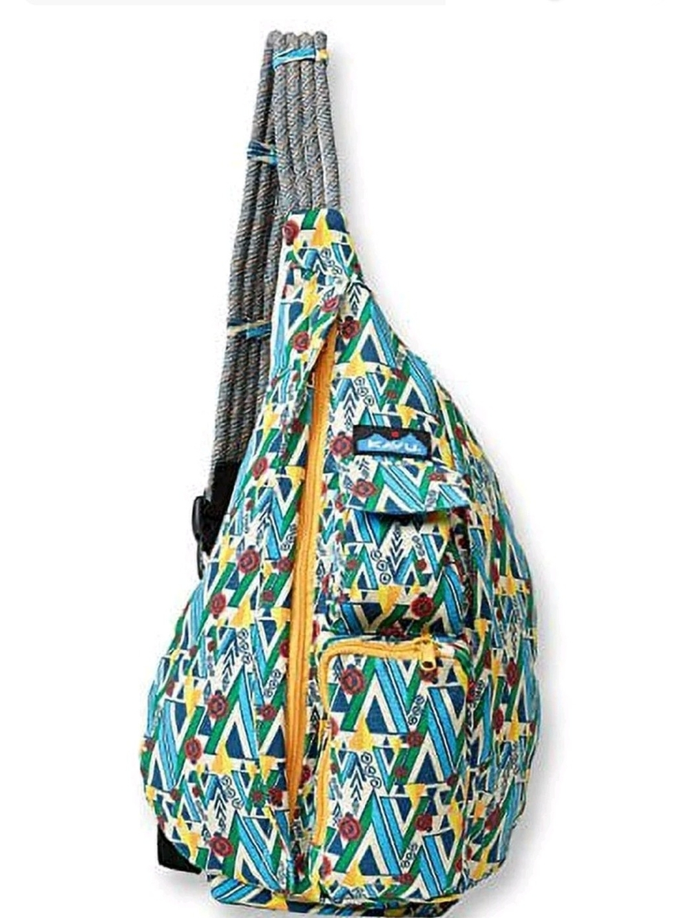 Kavu Rope Sling Bag Backpack Hiking School Geometric Multicolored Versatile